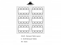 20x20 Banquet Table Layout 1673376783 48 Guest Package (Deluxe)