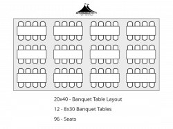 20x40 Banquet Table Layout 1673376832 96 Guest Package