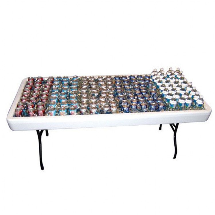 6' Fill N Chill Beverage Table (White) - Image 3